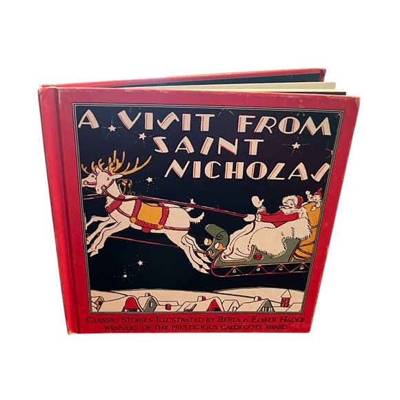 BOOK VINTAGE A Visit From Saint Nicholas Illustrated by Berta & Elmer Hader '92 - Picture 1 of 6